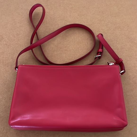 Coach Smith Crosby Red Silvertone Hardware Double Zip Leather Crossbody - Picture 3 of 16